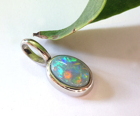 Lightning Ridge Black Opal Platinum Pendant Head